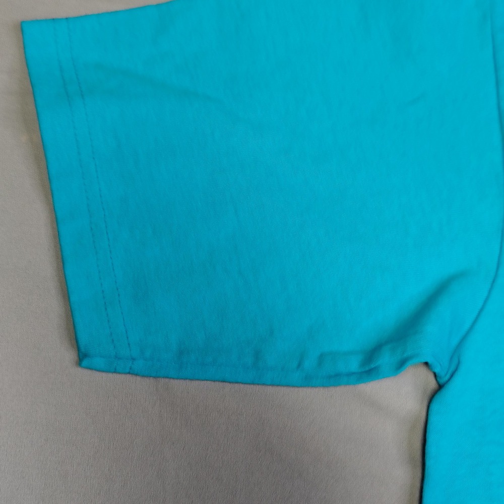 VINTAGE Anvil Dog Facts Graphic T-Shirt Youth Large Turquoise Blue Cotton - Picture 3 of 12